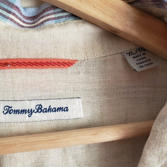 Tommy Bahama 100% Linen Plaid Shirt XL Relaxed Fit Multicolor Button Up - Picture 2 of 12